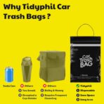 50 Bags Tidyphil Hanging Car Trash Bags Disposable, Leak-proof, Odor Seal. 2 Gallon Car Garbage Bags. Alternative to Car Trash Can, Easy Stick-On Car Garbage Can for Car,SUV, Truck, Vehicle, Stroller. - Image 3