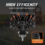 6 Inch LED Tractor Light, 60W Super Bright LED Work Light Rectangular Foglight 5500LM Waterproof 4x6 Flood Offroad Light for Truck, Tractor, ATV, SUV, UTV, Trailer, Excavator, Heavy Equipment (1 PCS) - Image 2