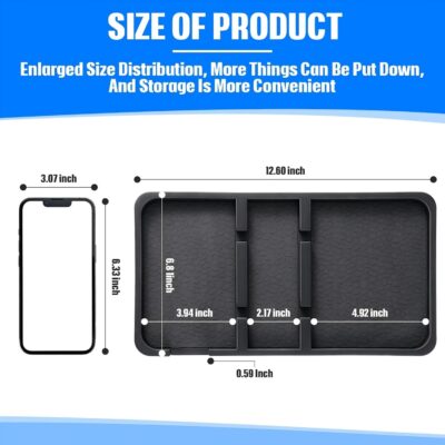 Yulejo Extra Large Dashboard Mat for Car Dashboard Accessories, Anti Skid Car Pad Compatible with All Smartphone Car Non Slip Pad for with Non Marking Tape (Trendy) - Image 3