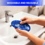 desin Windshield Cleaning Tool, Car Window Cleaner Windshield Cleaner with 4 Reusable and Washable Microfiber Pads and Extendable Handle Auto Inside Glass Wiper Kit - Image 7