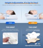 Ultra Pain Relief Cooling Pillow for Neck Support, Adjustable Cervical Pillow Cozy Sleeping, Odorless Ergonomic Contour Memory Foam Pillows, Orthopedic Bed Pillow for Side Back Stomach Sleeper - Image 4