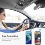 Bluetooth Phone Speaker for Car, SUNITEC Hands Free Bluetooth Car Speaker for Cell Phone, Support Siri Google Voice Assistant, AUTO Power ON Off, Speakerphone with Visor Clip - Image 4