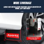 Mini Size Soft Rubber Car Universal Mud Flaps Mudguards All Weather, Fits for Sedan, Hatchbacks,Exterior Accessories Black+Red Sports, Front & Rear, 4Pcs Set - Image 4
