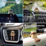 Car Air Freshener Wobbly Wooden Doll – Reusable & Refillable Linden Wood Car Diffuser Ornament, Handmade Shaking Feet Dashboard Decoration, Add Any Fragrance, 3 Scents (Lavender, Hilton & Jasmine) - Image 6