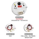 RACETECH Classic 6 Gauge Set - 85mm 3-3/8" Electrical Speedometer Tachometer - 52mm 2-1/16" Voltage Fuel Level Water Temperature Oil Pressure - 140MPH 240-33 Ohm - Black Dial White Needle - Image 5