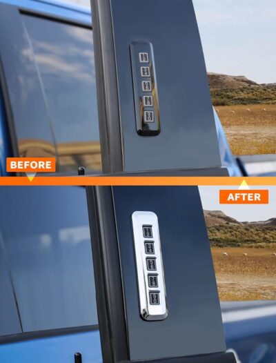 Savadicar Chrome Keyless Entry Keypad Trim Cover for 2015-Present Ford F150, Door Keypad Overlay Accent, Exterior Styling Upgrade Accessories - Image 5