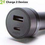 Mophie 42W Dual USB-C + USB-A Car Charger, Universal AUX Compatibility, LED Indicator, Fast Charging, Multi-Device - Image 3