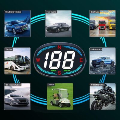 SinoTrack HUD GPS Speedometer Universal Car Heads-up Display 2.7inch MPH Speed Meter with Compass Over Speed Alarm for All Vehicle USB Connect Plug and Play - Image 4