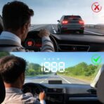 Heads up Display for Cars Windshield, Car HUD Display, Plug & Play USB, MPH/KMH Switch, Speed Calibration, Adjustable Brightness, Overspeed Alert, Large Font Display - Image 6