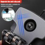 Car Phone Mount, 360° Rotatable ABS Auto Rearview Mirror Cellphone Bracket Clip with Non-Slip Base, Multifunctional Vehicle Interior Dash Phone Holder for 3 to 7 Inch Smartphones - Image 5