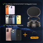 Upgraded Vacuum Magnetic Car Phone Holder for MagSafe, 360° Rotation, 96LBS Ultra Suction Cup Mount for iPhone & Android, Car/Gym/Mirror - Image 6