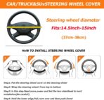 AUCELI Elastic Car Steering Wheel Cover, Stretch Anti-Slip Vehicle Steer Wheel Protector, Breathable Steer Wheel Protective Guard Fit for 14.5-15 Inches, Universal Automotive Accessories (Gray) - Image 2