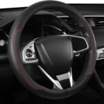 Car Steering Wheel Cover,Microfiber Leather Steering Wheel Cover Universal 14.5-15 inch, Anti-Slip Breathable Auto Wheel Cover Protector for Men Women, (Black)
