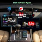LAMTTO 3-in-1 Wireless Carplay Android Auto Adapter Built-in Net-Flix YouTube Tiktok Apps Magic Box Video Player with 5.8GHz WiFi USB Drive Convert Wired to Wireless for OEM CarPlay Cars (2016-2024) - Image 3