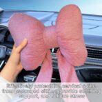 Bow Car Headrest Pillow, Breathable Memory Foam Vehicle Neck Pillow with Adjustable Strap, Ergonomic Auto Neck Support Cushion for Pain Pressure Relief, Universal for Most Cars (Pink) - Image 6