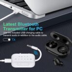 Bluetooth Transmitter Receiver, 2-in-1 V5.3 Wireless Adapter for Airplane, TV, PC, Gym, Switch. Supports up to 2 AirPods/Headphones. Audio Receiver for Car/Home Stereo,with AptX Low Latency & HD - Image 8