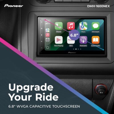 Pioneer DMH-1600NEX 6.8" Double-Din Digital Multimedia Receiver - Built in Bluetooth, Wired Apple CarPlay and Android Auto, Touchscreen, Rear Camera Input - Image 2