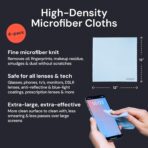 Elite Screens Microfiber Cleaning Cloth - 12" x 12", 4-Pack, Blue - Oversized Screen Cleaning Cloth - Streak-Free Glasses Wipes - Scratch-Resistant Lens Wipes for Eyeglasses - Image 2