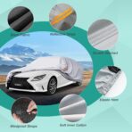 GUNHYI 6 Layers Sedan Car Cover Waterproof All Weather, 100% Waterproof Outdoor Car Covers Full Exterior Covers for Automobiles Sedan Hatch SUV Rain Sun UV Dust Protection. Size A5 (See Size Chart) - Image 3