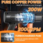 Cordless Pressure Washer, 1450PSI Portable Power Washer with 6-in-1 Nozzle, 21V Handheld Pressure Washer with 2 Rechargeable Power Batteries, Garden Hose Power Washer for Cars, All-Purpose - Image 4