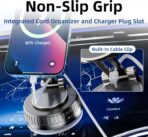 2026 Upgraded Magnetic Car Phone Mount for MagSafe: 360° Rotatable Adjustable Holder with 180+LBS Strong Suction Cup & 3800gf Magnet, Compatible with iPhone 17/16/15 Series & Android Devices - Image 4