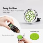 ttstar Car Diffuser Vent Clip - 30mm Aromatherapy Essential Oil Car Diffuser Vent Clips with 36 Refill Pads (3 Lotus Vent Clips, Metal) - Image 3
