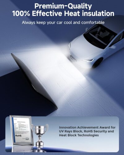 DMJN Car Window Shades for Baby (100% Efficient Block UV & Scorching Sun) Car Privacy Shades for Side Windows,Easy to Install,Nano Ice-Crystal Coatings-Universal Fit (Large),2 Pack - Image 5