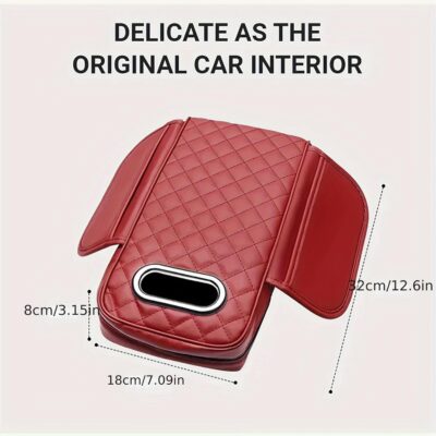 Memory Foam Car Armrest Cushion 2025 New Car Center Console Cushion Pad Car Truck Armrest Cover Auto Center Console Lid Center Armrest Cover Car Console Armrest Organizer Storage (Black and Red) - Image 8