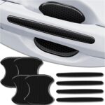 4Pcs Reflective Car Door Handle Bowl Sticker, Car Door Handle Protective Sticker Anti-Scratch (Black, 8Pcs)