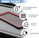 Car Dashboard Anti-Slip Grip Mat, Cell Phone Holder Gel Pad, Multifunctional Dashboard Sticky Pad, Universal Vehicle Interior Accessories for GPS, Keychains, Sunglasses (Red) - Image 4