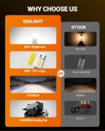 SEALIGHT 9005 9006 Bulb Combo, 92000LM 800% Super Bright 5 Mins Installation, 60000H Lifespan, 6500K Cool White 9005/HB3 9006/HB4 Fog Light Bulbs, Pack of 4 - Image 5