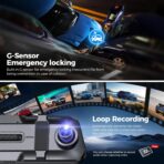 Mirror Dash Cam,Rear View Mirror Camera,10'' Smart Touch Screen,Dash Camera for Cars,G-Sensor,Loop Recording,Car Camera with Free 32GB Card - Image 4