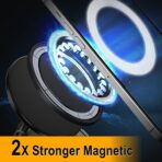 Upgraded Vacuum Magnetic Car Phone Holder for MagSafe, 360° Rotation, 96LBS Ultra Suction Cup Mount for iPhone & Android, Car/Gym/Mirror - Image 4