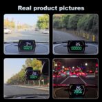 HUD Heads Up Display for Cars, Universal Digital GPS Speedometer LED Display Overspeed Alarm Fatigued Driving Alert,USB Cable Plug and Play for All Vehicle - Image 5