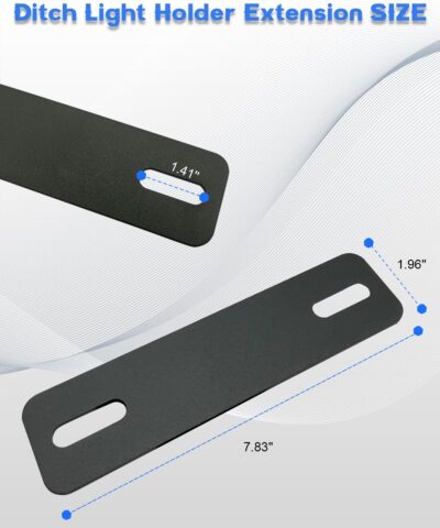 Universal Ditch Light Holder Extension, No Drill Ditch Light Mount Extension A-Pillar LED Pod Light Holder Extensions Steel Hood Hinge Mount Bracket for Truck SUV UTV ATV - Image 3