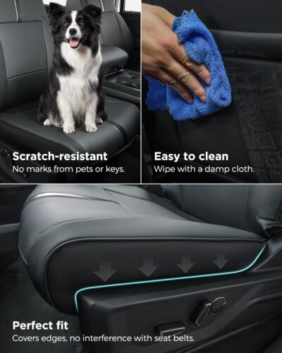 for Ford F150 Seat Covers 2015-2023 2024 2025 2026,Full Set Leather Waterproof Black Trucks Pickup Seat Covers Custom Fit for Ford F150 Accessories,Car Seat Cover for SuperCrew/CrewCab(XL,XLT) - Image 5