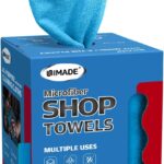 Shop Towels, 100 Sheets Microfiber Cleaning Cloth Commercial Grade Washcloths Lint-Free Bulk Shops Rags for Cars Mechanic Restaurant Garage Housekeeping, 11"x 9", Blue