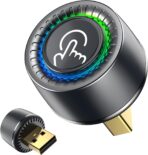 Wireless CarPlay Adapter for iPhone, 1-Click Switch for 2 Phones, Plug & Play, No Delay, Converts Wired to Wireless Car Play Dongle, Fast Stable for Cars 2016+ with Apple CarPlay & Android Auto Grey