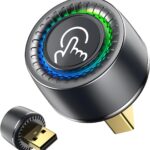 Wireless CarPlay Adapter for iPhone, 1-Click Switch for 2 Phones, Plug & Play, No Delay, Converts Wired to Wireless Car Play Dongle, Fast Stable for Cars 2016+ with Apple CarPlay & Android Auto Grey