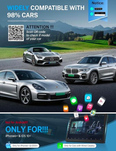 Aimoon 2026 Upgraded Wireless CarPlay Adapter for iPhone＆Android, Car Play Mini Wired to Wireless Adapter for CarPlay ＆Android Auto Plug and Play Stable Connection & No Latency for iPhone iOS 10+ - Image 8