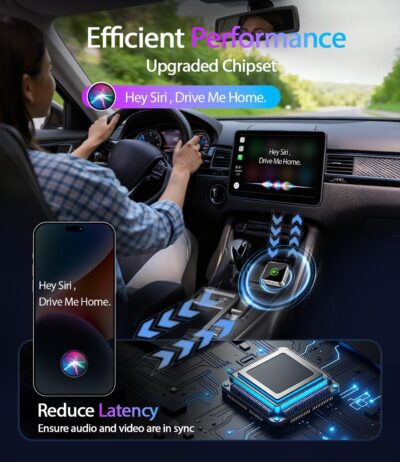 2026 Upgraded Wireless CarPlay Adapter for iPhone & Android Auto, Converts Wired to Wireless Car Play, 3-Second Auto Connect & Stable Zinc Alloy Material, Mini Plug & Play, with USB-A & Type-C - Image 5