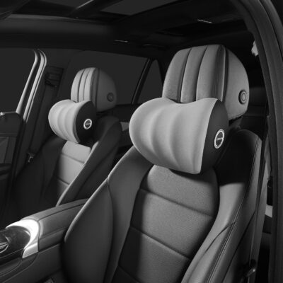 LIQUN Memory Foam Car Neck Pillow, Neck Support Pillow, Neck Support Pad Pain Relief, Adjustable Belt and Breathable Detachable, Suitable for Most Car Pillows Grey - Image 3