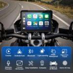 YZW Portable 7 inch Wireless Motorcycle Carplay GPS Screen with Android Auto, Navigation System Quick Release, Anti-thef, Bluetooth, Siri, Google Asistant, Light Sensor, Music Sharing,Vioce Control - Image 3