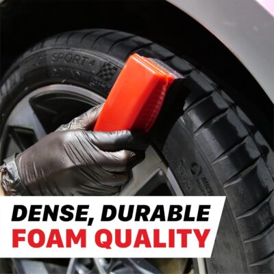 Maxshine Universal Tire Shine Applicator with Protective Cover – Dense Foam Pad with Ergonomic Grip – Mess-Free Tire Dressing Tool for Coating, Cleaning & Car Detailing – Auto, Boat & Marine Detailing - Image 4