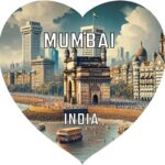 Mumbai India Travel Souvenir Destination Heart Shaped Decorative Flat Magnet 4-Inch