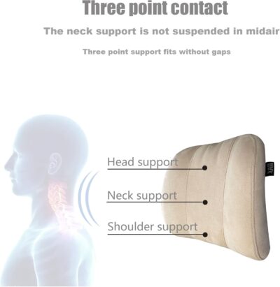 Car Headrest Pillow Soft Suede Fabric Memory Foam Car Neck Pillow Ultimate Comfort and Support for Driving and Travel - Image 3