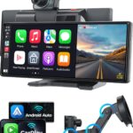 10.26" Wireless Apple CarPlay Android Auto Car Screen - Secure Strong Bracket, 4K Dash Cam, GPS Navigation, HD Touchscreen, AirPlay, Car Stereo, Fits All Vehicles