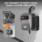 Giraffe Tools Grandfalls Retractable Pressure Washer G20B, 2500 PSI 2.2 GPM, Wall Mounted Power Washer with 65FT Hose Reel, Black Pressure Hoses, 4 Nozzles for Floor/Cars/Fences/Patios, Dark Silver - Image 6
