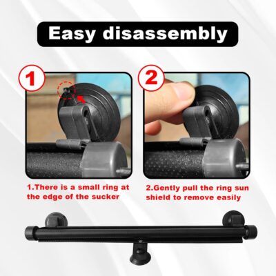 Vrasly 2 Pack Roller Car Side Window Sun Shade, Retractable Car Window Shade for UV and Sun Glare Protection (18"x20") - Image 6