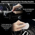 9Pcs Car Wheel & Tire Brush Kit, Wheel Cleaner Brush, Soft-bristled Rim Brush, Car Drying Towel (36"x 24"), Tire Shine Applicator Pad, Car Wash Mitt, Car Detailing Cleaning Wash Brush Supplies Kit - Image 7